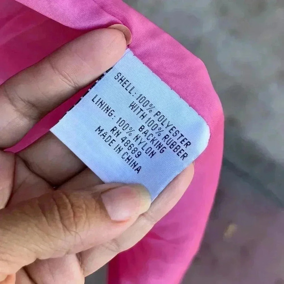 Pink rain coat parka metallic long coat British Mist Petite 8 - Picture 3 of 5